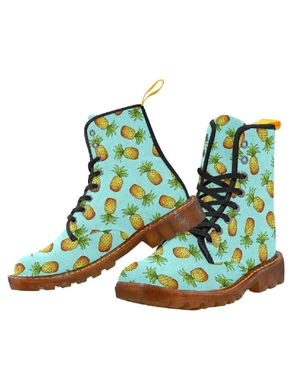 Pina Colada Pineapple Women's Lace Up Combat Boots