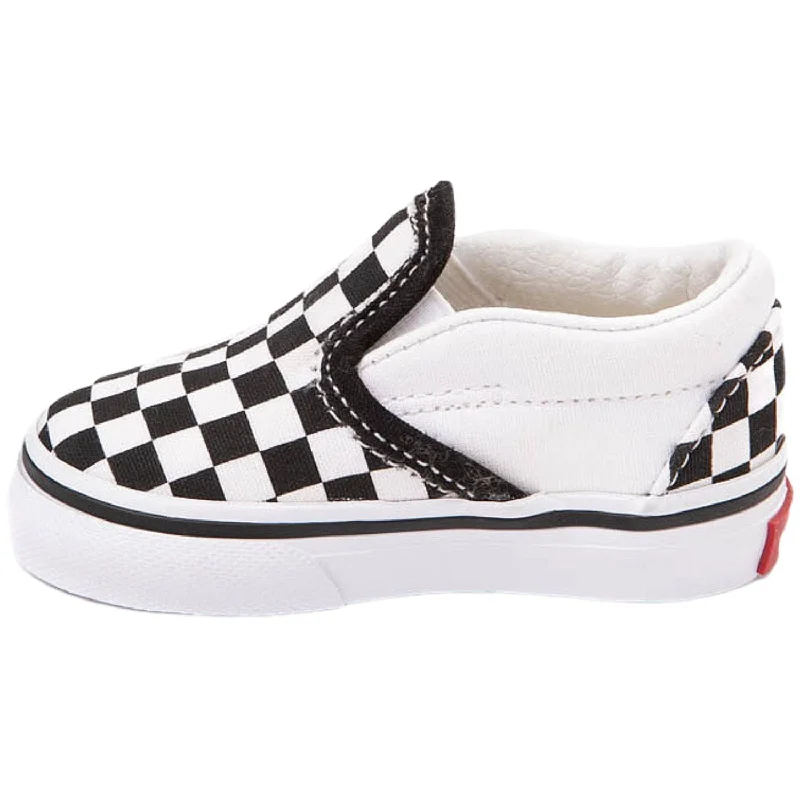 Vans Classic Slip On Checkerboard Black/True White Shoe - Toddler's