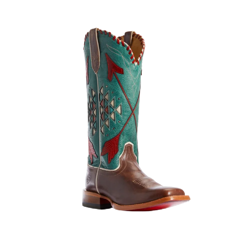 Ariat Women's Arroyo Rustic Brown Deep Teal Roper Boots