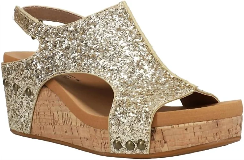 Carley Wedges In Gold Glitter