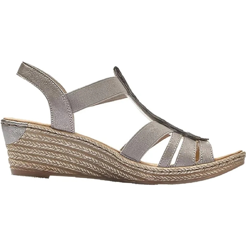 Fanni Strappy Wedge Sandal - Medium Width In Grey