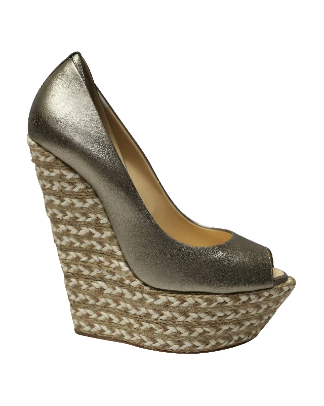 Giuseppe Zanotti Cumber 105 Wedge in Gold Leather