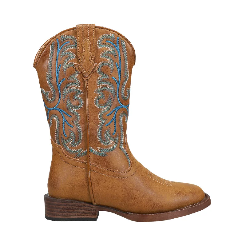 Patrick Tooled-Inlay Square Toe Cowboy Boots (Little Kid)