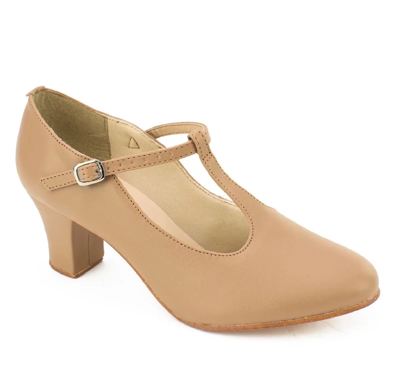 So Danca - Chrissie 2" T-Strap Character Shoe - Adult (CH40) - Caramel