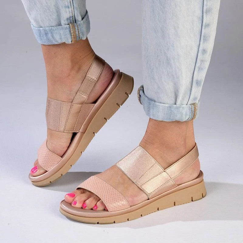 Soft Style By Hush Puppies Tegan Wedge Sandal - Rose Gold