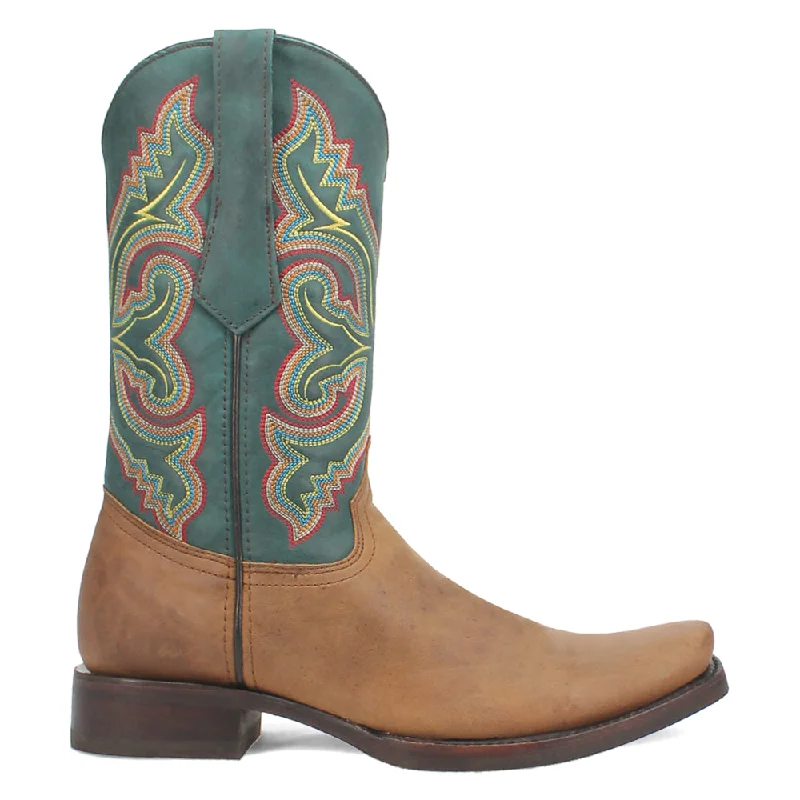 True Grit Embroidered Square Toe Cowboy Boots