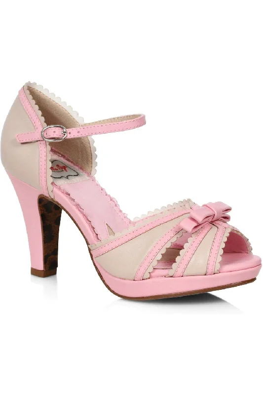 Bettie Page Sue Pump | Pink Faux Leather