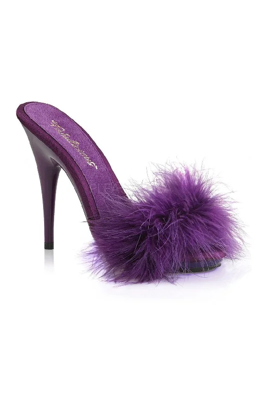 POISE-501F Slide | Purple Genuine Satin