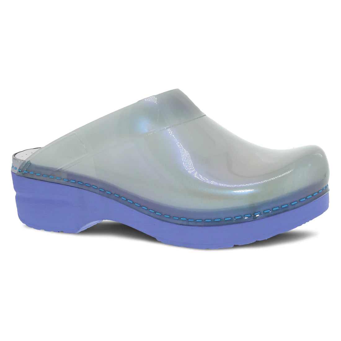 Sonja Backless Translucent Mule in Sky