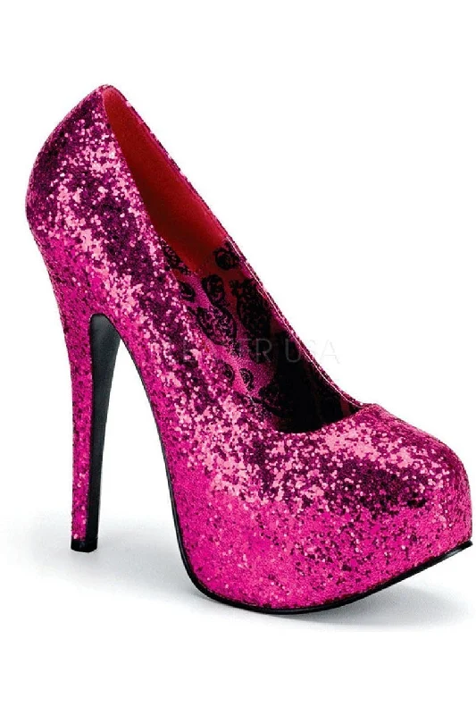 TEEZE-06G Pump  | Fuchsia Glitter