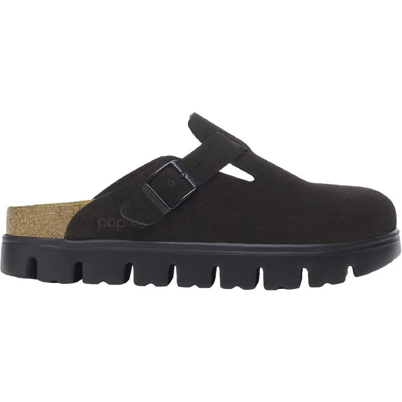 Women's Birkenstock Boston Chunky Black Suede